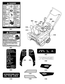 Part Location Diagram of 706965 Briggs and Stratton Decal, 7522e